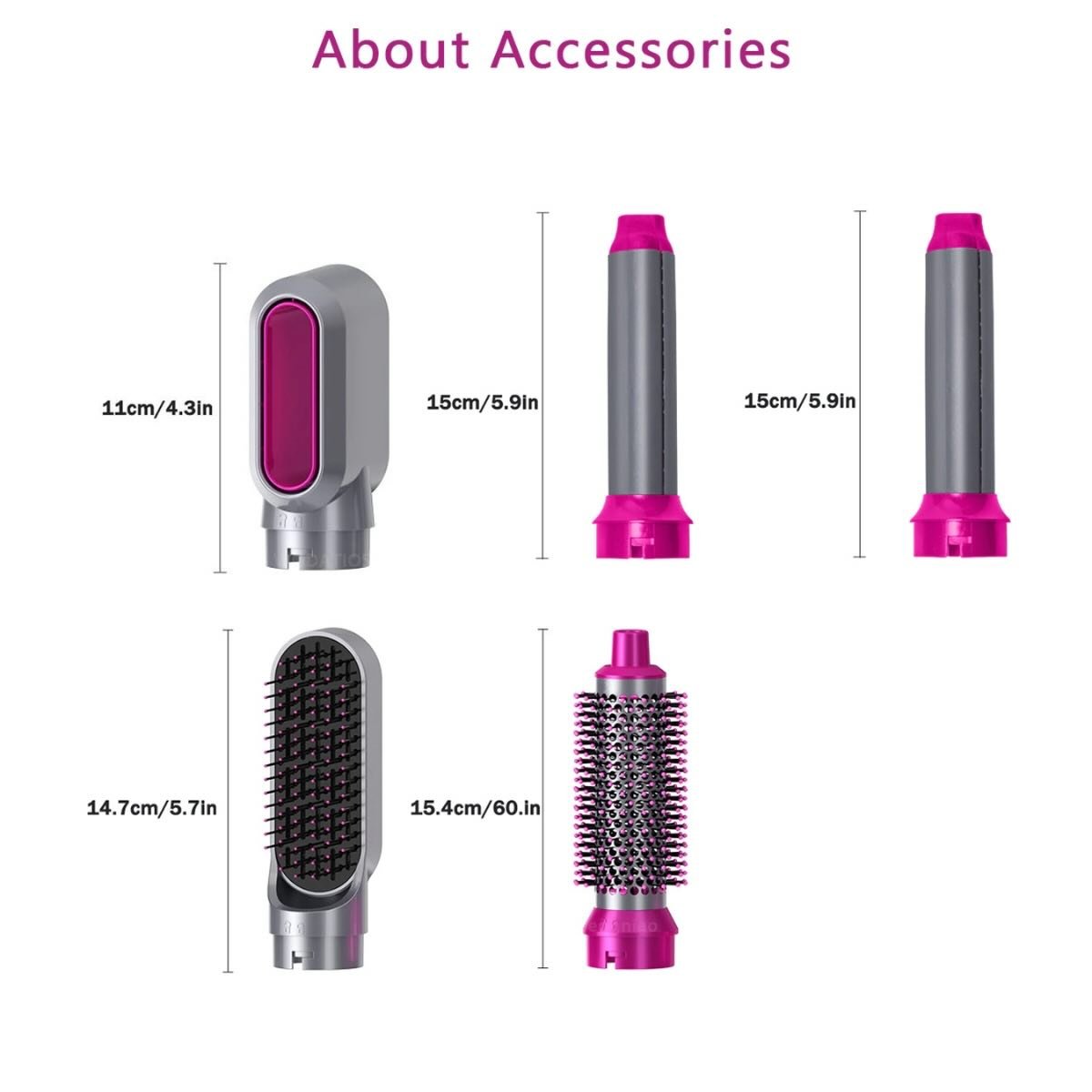 5 - in - 1 Electric Hair Dryer Brush Kit I Blow Dryer, Straightener, Curler & Volumizer (Random Color) - Flashkart Pakistan