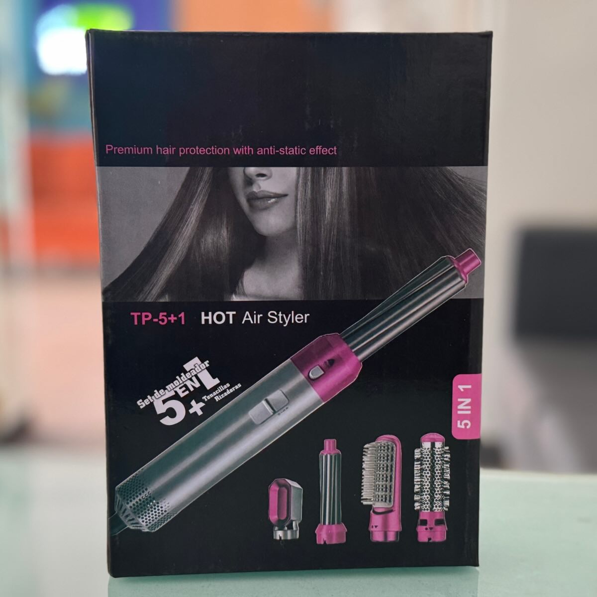 5 - in - 1 Electric Hair Dryer Brush Kit I Blow Dryer, Straightener, Curler & Volumizer (Random Color) - Flashkart Pakistan