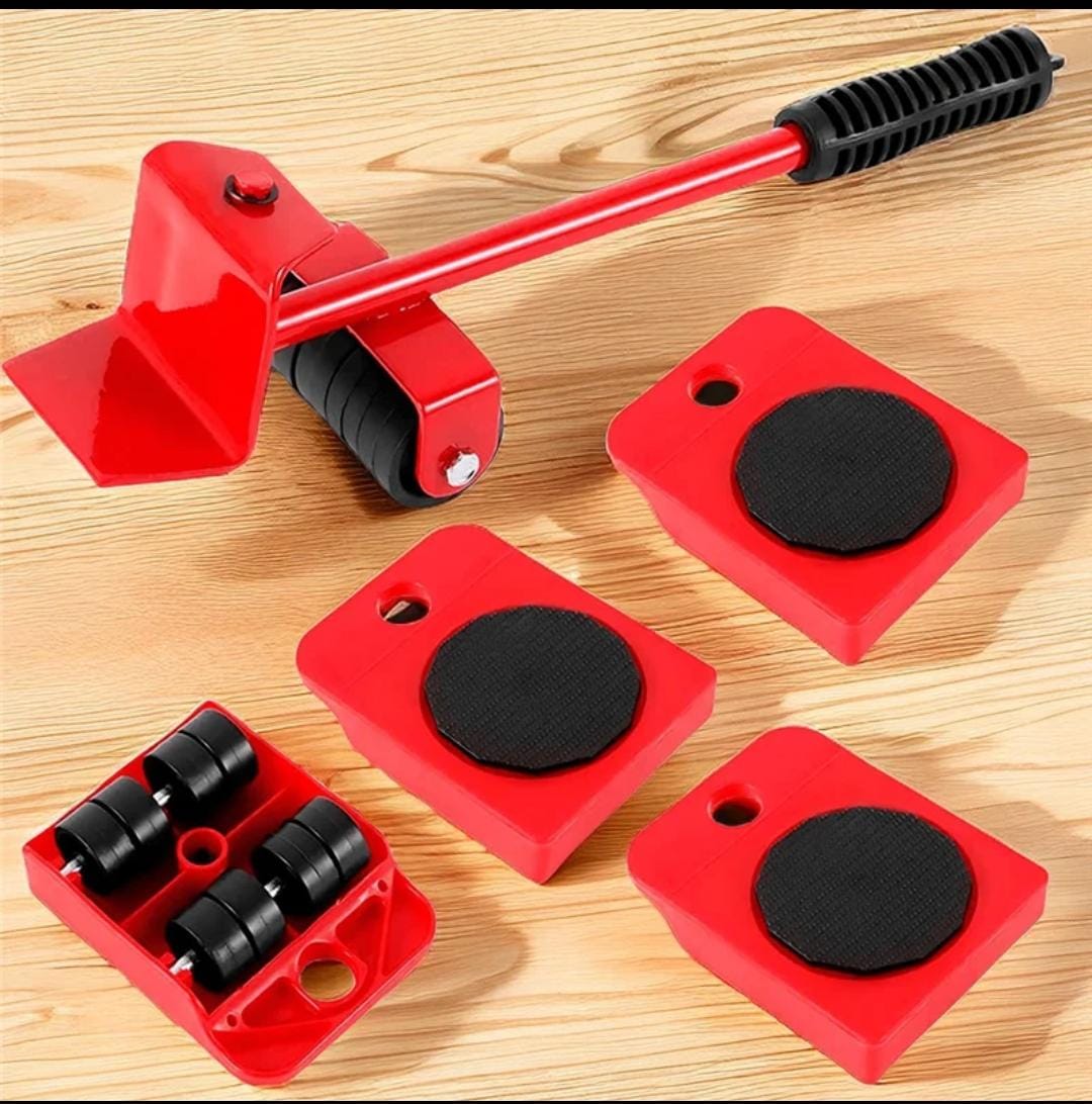 5 - in - 1 Heavy Furniture Mover Tool Set | Lifter & Roller Kit - Flashkart Pakistan