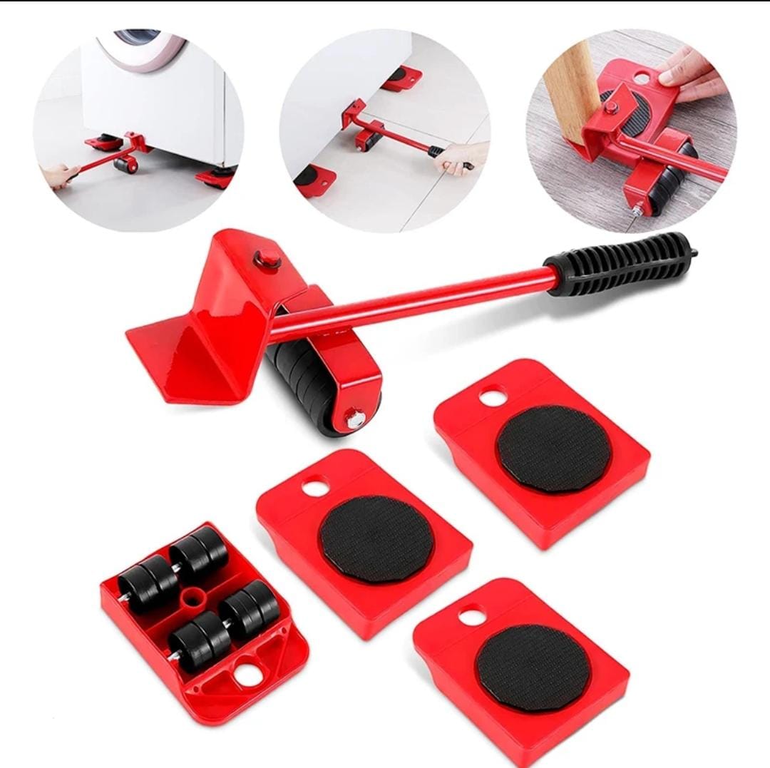 5 - in - 1 Heavy Furniture Mover Tool Set | Lifter & Roller Kit - Flashkart Pakistan