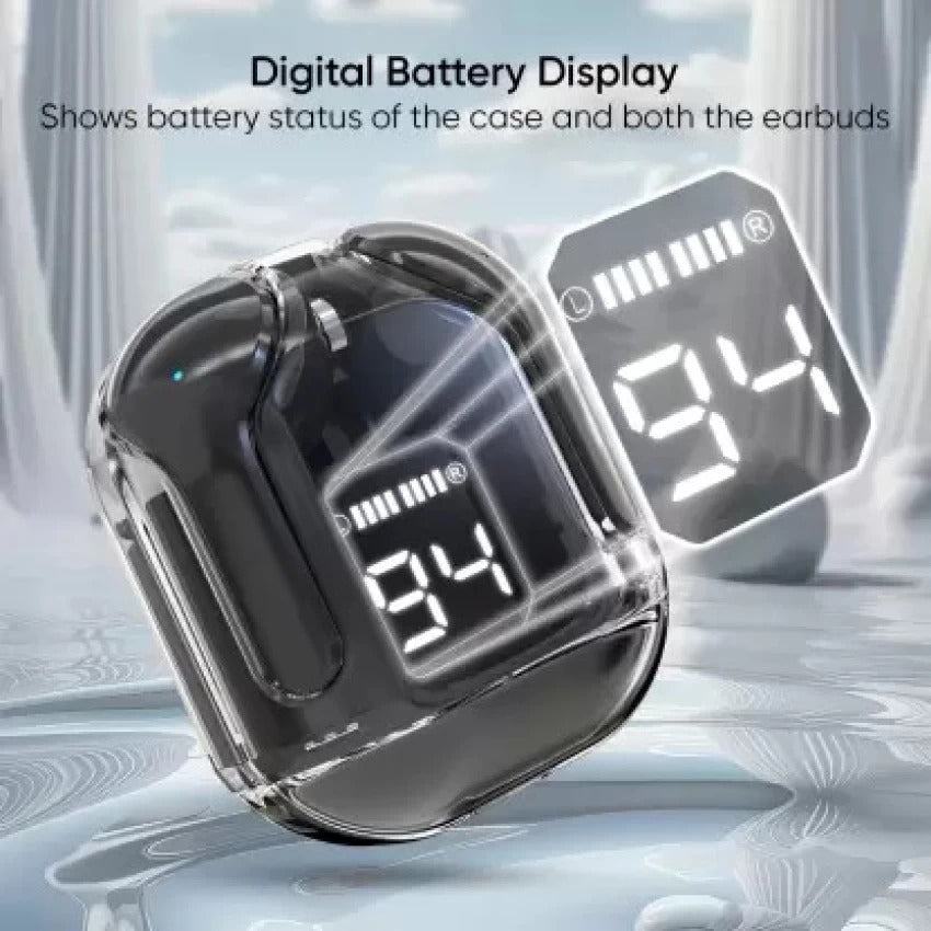 Air31 Earbuds Wireless | Crystal Transparent Bluetooth 5.3 | LED Digital Display Airpods - Flashkart Pakistan