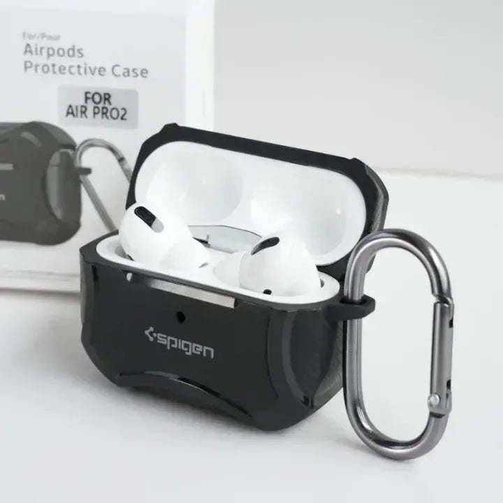 Airpods Protective Case | Pro 2/Pro/Airpods 3 Full Protective Case with Metal Hook - Flashkart Pakistan
