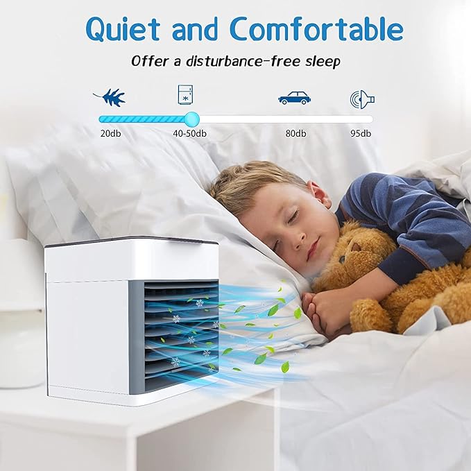 Arctic Air Ultra | 3 - in - 1 Mini USB Portable Air Cooler, Personal Evaporative AC with LED Night Light – Compact Air Conditioner for Home, Office & Travel - Flashkart Pakistan