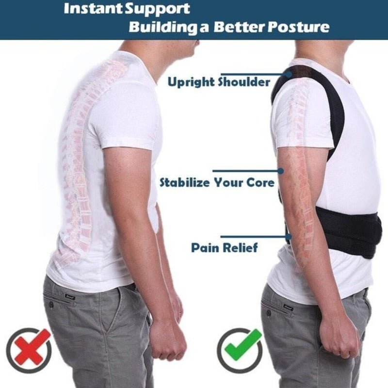 Back Pain Relief Posture Corrector Belt | Adjustable Back & Shoulder Support for Better Posture, Lower & Upper Back Pain - Flashkart Pakistan