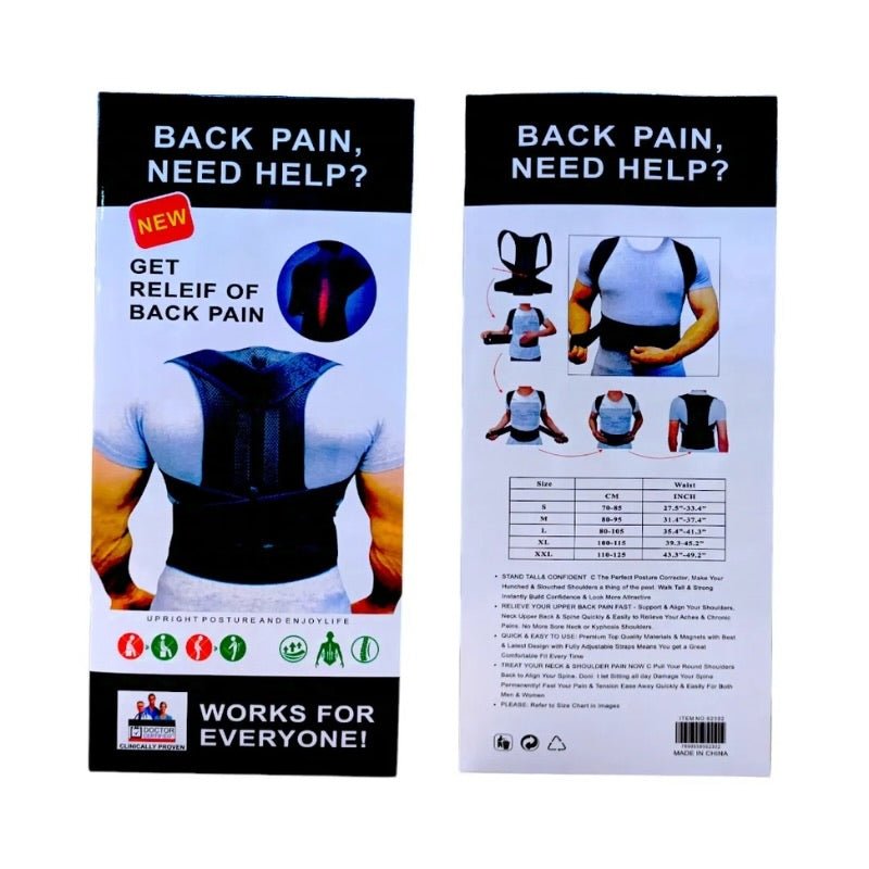 Back Pain Relief Posture Corrector Belt | Adjustable Back & Shoulder Support for Better Posture, Lower & Upper Back Pain - Flashkart Pakistan