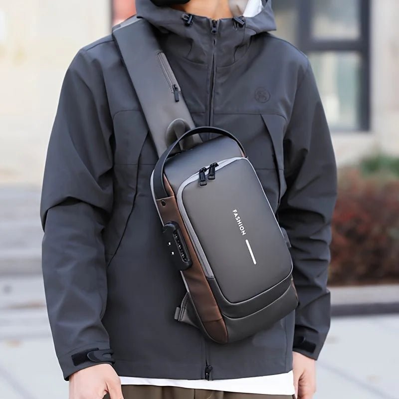 Black | Multifunction Anti - Theft USB Charging Crossbody Shoulder Bag | Stylish, Secure, and Ready for Adventures - Flashkart Pakistan