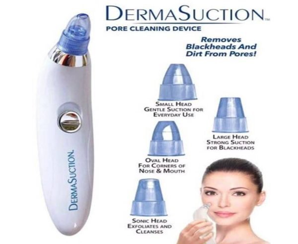 Blackhead Removal Machine | Derma Suction 3 In 1 Black Head Remover Machine | Acne Pimple Pore Cleaner Vacuum Suction Tool - Flashkart Pakistan