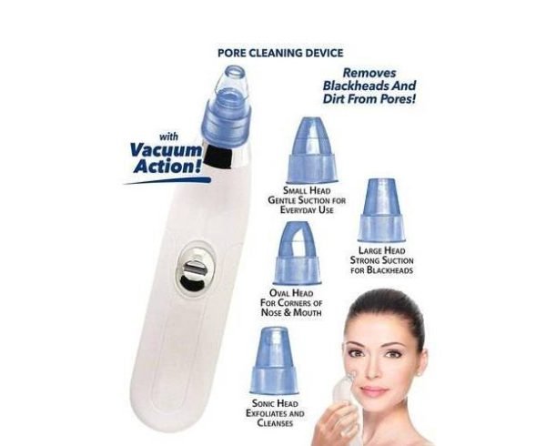 Blackhead Removal Machine | Derma Suction 3 In 1 Black Head Remover Machine | Acne Pimple Pore Cleaner Vacuum Suction Tool - Flashkart Pakistan