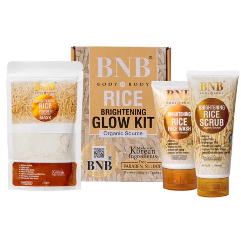 BNB Rice Extract Bright & Glow Kit – 3 in 1 Whitening, Brightening & Glow Facial for Girls and Women - Flashkart Pakistan