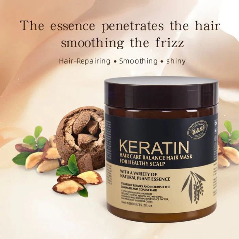 Brazil Nut Keratin Hair Mask – Nourishing Hair & Scalp Treatment | Strengthens & Smooths | 500ml - Flashkart Pakistan