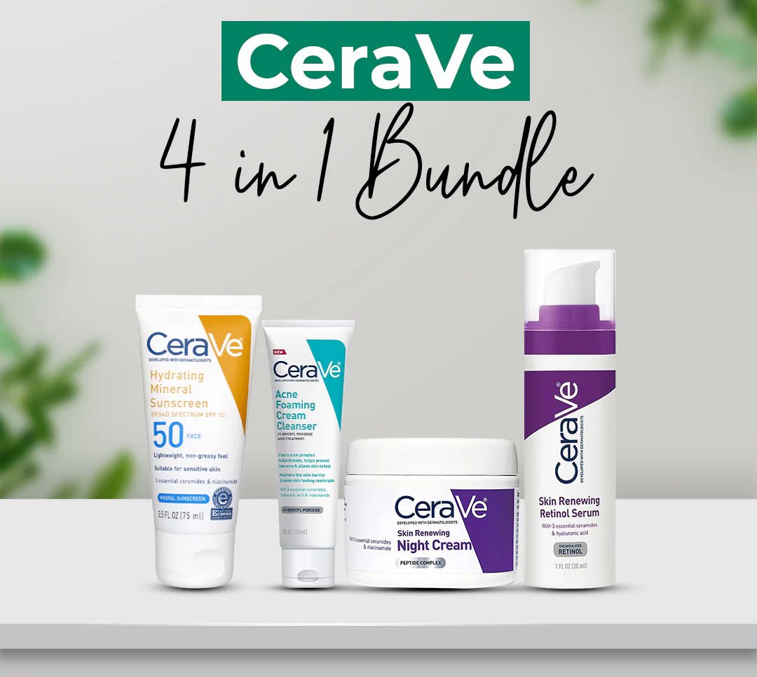 CeraVe 4 - in - 1 Skincare Kit – Cleanser, Serum, Sunblock & Night Cream - Flashkart Pakistan