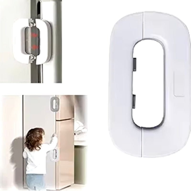 Child Safety Refrigerator Lock | Double Button | Baby Proof | White & Grey - Flashkart Pakistan