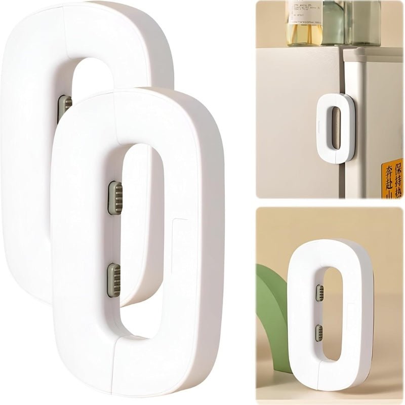 Child Safety Refrigerator Lock | Double Button | Baby Proof | White & Grey - Flashkart Pakistan