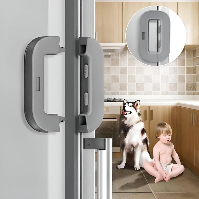 Child Safety Refrigerator Lock | Double Button | Baby Proof | White & Grey - Flashkart Pakistan