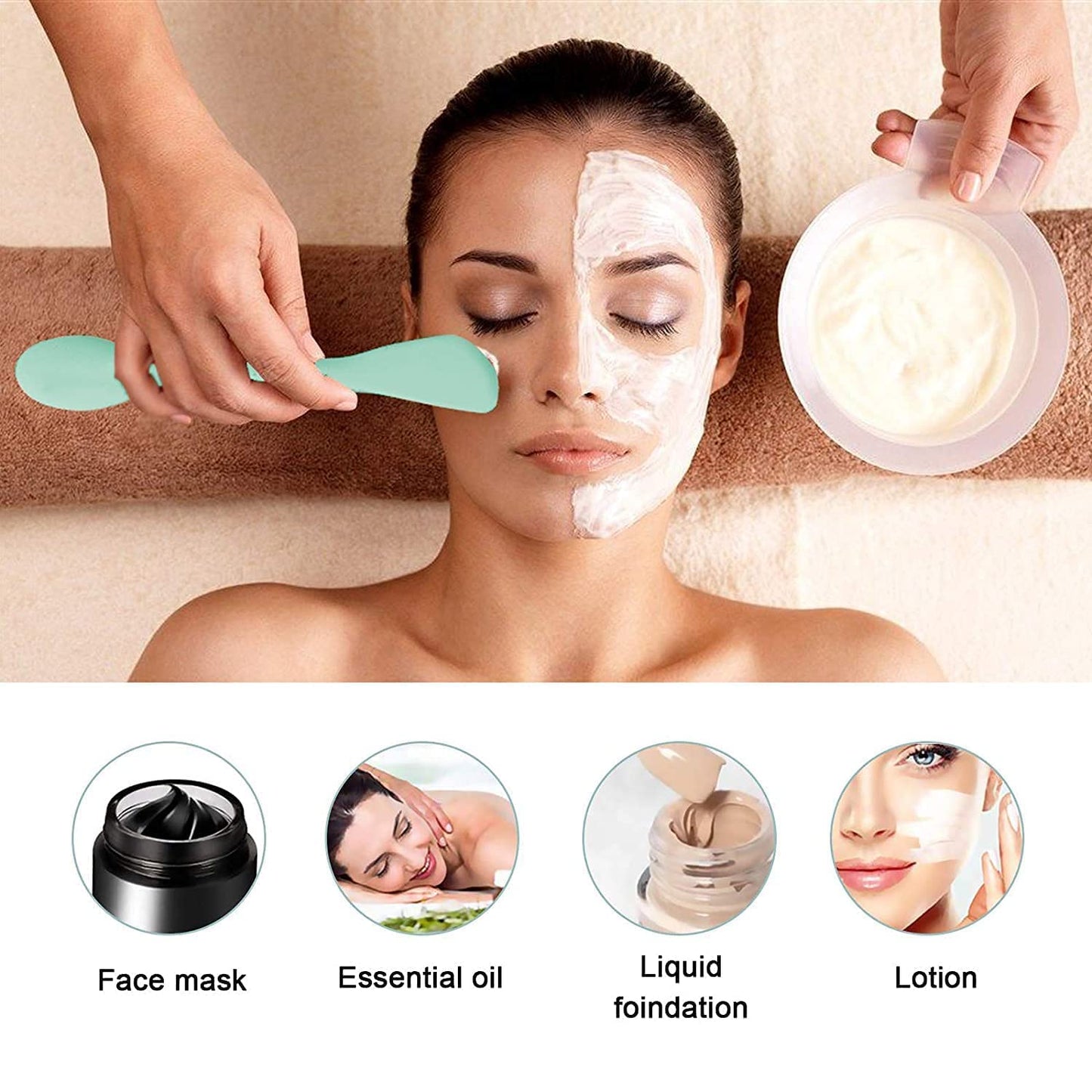 Double - Ended Silicone Face Mask & Cleansing Brush | Soft, Reusable Skin Care Applicator Tool (Pack of 2) - Flashkart Pakistan