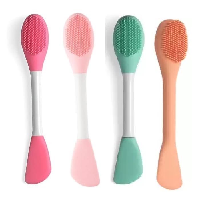 Double - Ended Silicone Face Mask & Cleansing Brush | Soft, Reusable Skin Care Applicator Tool (Pack of 2) - Flashkart Pakistan