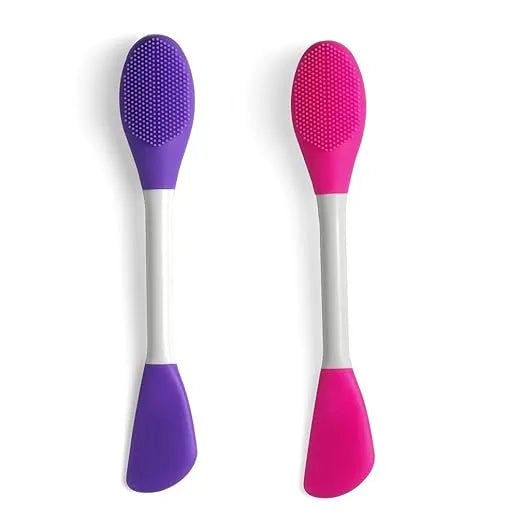 Double - Ended Silicone Face Mask & Cleansing Brush | Soft, Reusable Skin Care Applicator Tool (Pack of 2) - Flashkart Pakistan