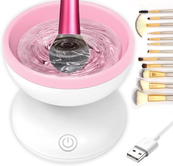 Electric Makeup Brush Cleaner Machine - Automatic | USB Rechargeable & Gentle on Bristles | Random Color - Flashkart Pakistan