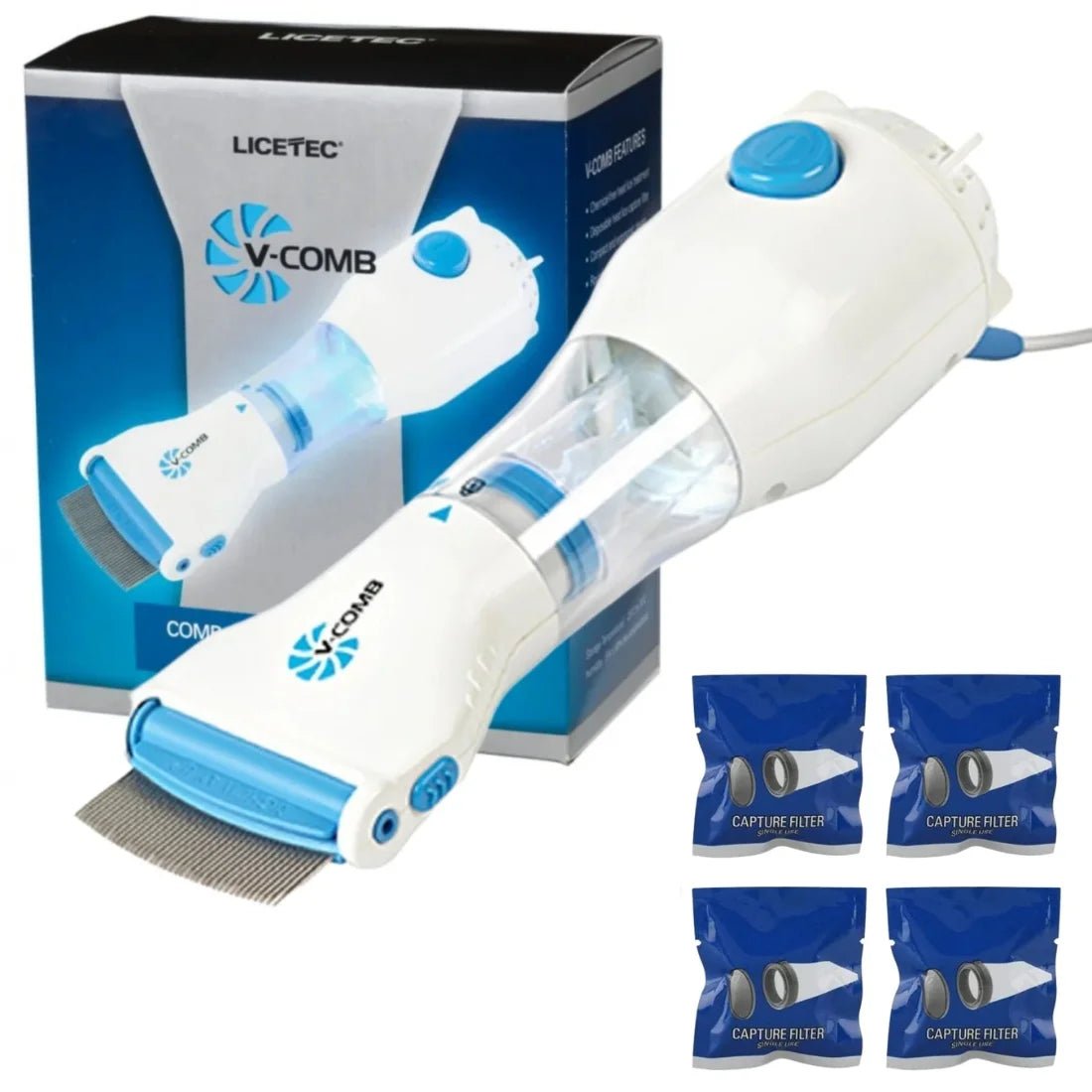 Electric V - Comb Anti Lice Machine | Chemical - Free | With Box & Filters - Flashkart Pakistan