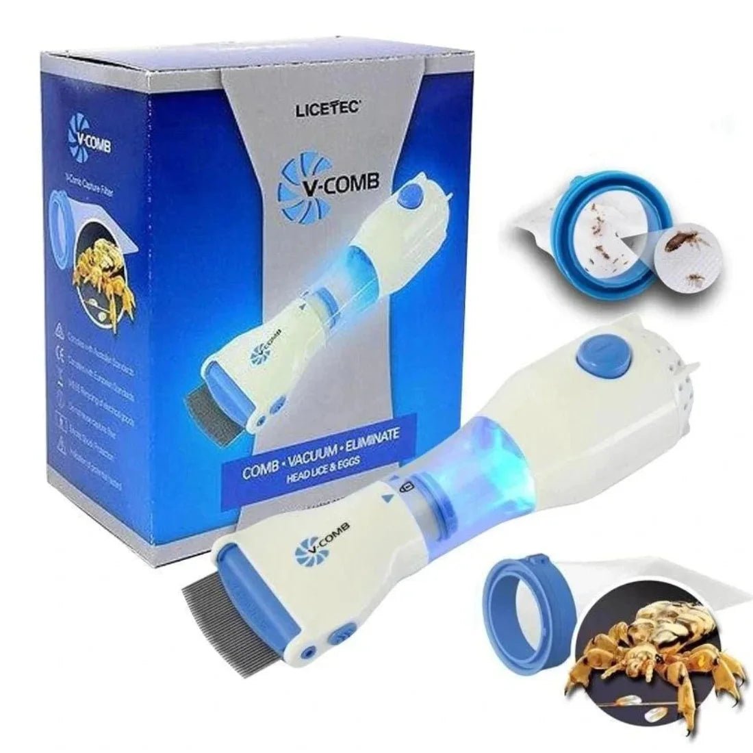 Electric V - Comb Anti Lice Machine | Chemical - Free | With Box & Filters - Flashkart Pakistan