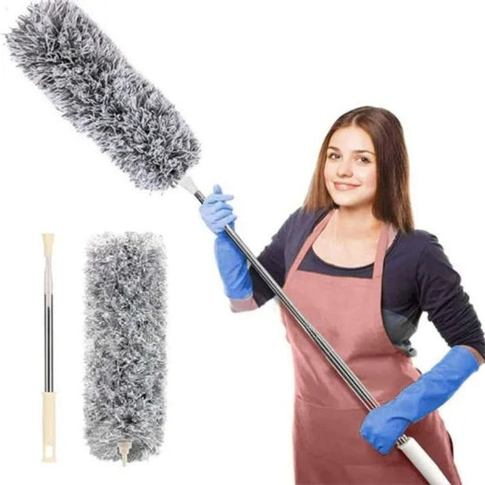 Extendable Microfiber Duster with Long Telescopic Handle | Long Reach, Bendable Head, Washable Fan & Ceiling Cleaner - Flashkart Pakistan