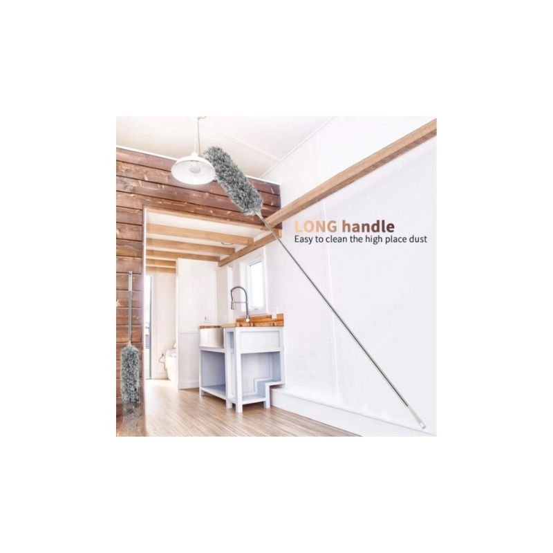 Extendable Microfiber Duster with Long Telescopic Handle | Long Reach, Bendable Head, Washable Fan & Ceiling Cleaner - Flashkart Pakistan