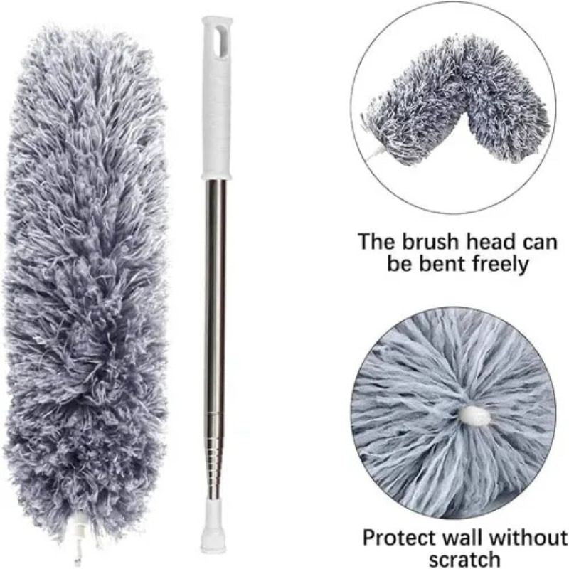 Extendable Microfiber Duster with Long Telescopic Handle | Long Reach, Bendable Head, Washable Fan & Ceiling Cleaner - Flashkart Pakistan