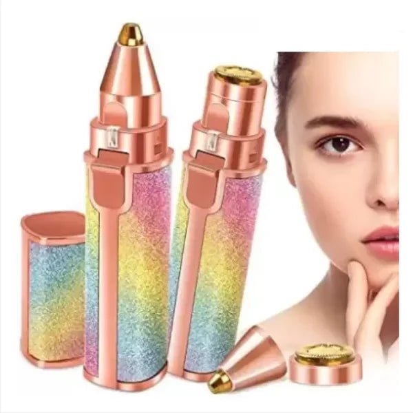 Flawless 2 - in - 1 Eyebrow Trimmer | Rechargeable Hair Remover with USB Charging Cable and Cleaning Brush - Flashkart Pakistan