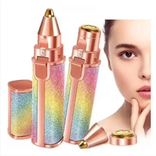 Flawless 2 - in - 1 Eyebrow Trimmer | Rechargeable Hair Remover with USB Charging Cable and Cleaning Brush - Flashkart Pakistan