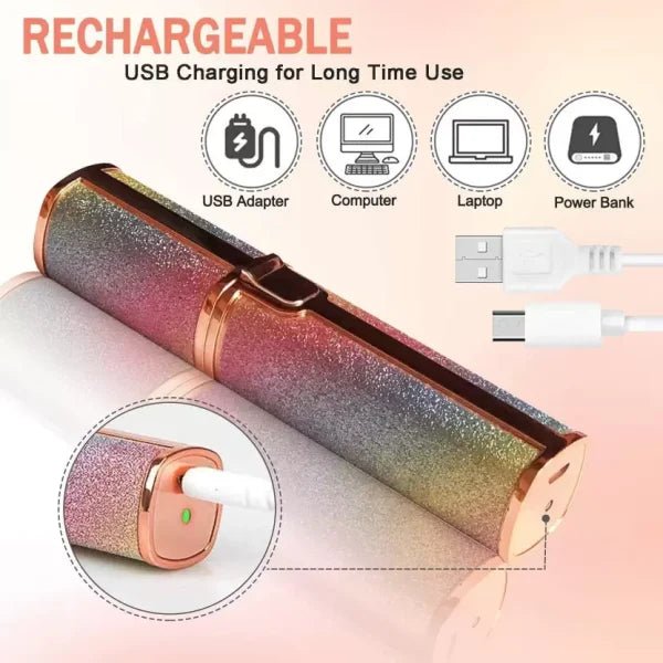 Flawless 2 - in - 1 Eyebrow Trimmer | Rechargeable Hair Remover with USB Charging Cable and Cleaning Brush - Flashkart Pakistan