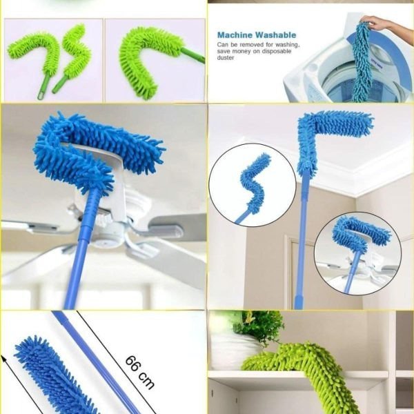 Flexible Micro - Fiber Duster With Telescopic Stainless Steel Handle for Fan Cleaning Specially - Flashkart Pakistan