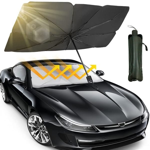 Foldable Car Windshield Umbrella Sunshade | UV Protection + Heat Blocker for All Vehicles - Flashkart Pakistan