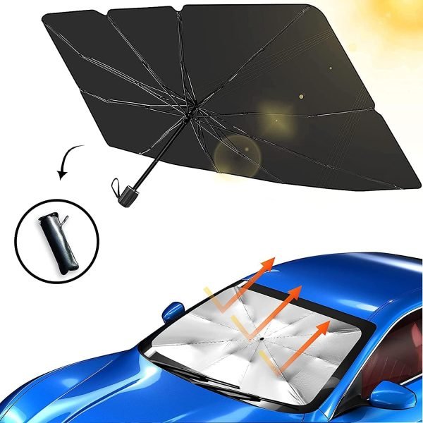 Foldable Car Windshield Umbrella Sunshade | UV Protection + Heat Blocker for All Vehicles - Flashkart Pakistan