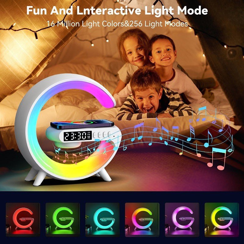 G63 Bluetooth Speaker Atmosphere Light Wireless Charger Bedside Music Wake - Up Light Bluetooth Sound Multiple Light Modes - Flashkart Pakistan