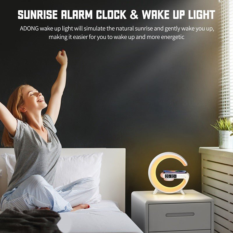 G63 Bluetooth Speaker Atmosphere Light Wireless Charger Bedside Music Wake - Up Light Bluetooth Sound Multiple Light Modes - Flashkart Pakistan