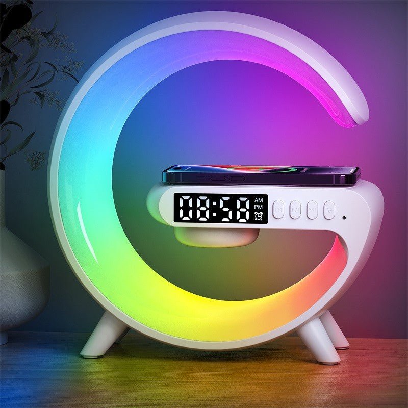G63 Bluetooth Speaker Atmosphere Light Wireless Charger Bedside Music Wake - Up Light Bluetooth Sound Multiple Light Modes - Flashkart Pakistan