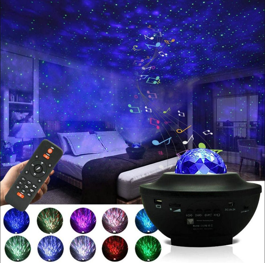 Galaxy Star Projector Lamp with LED Universe Effect & Dual Speakers - Flashkart Pakistan