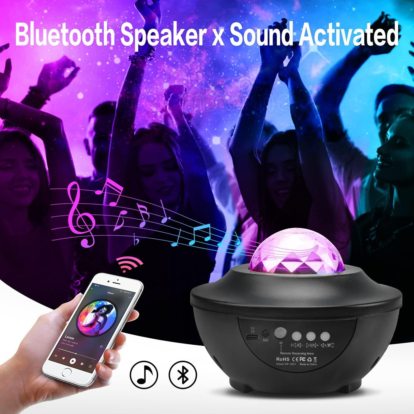 Galaxy Star Projector Lamp with LED Universe Effect & Dual Speakers - Flashkart Pakistan
