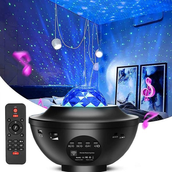 Galaxy Star Projector Lamp with LED Universe Effect & Dual Speakers - Flashkart Pakistan