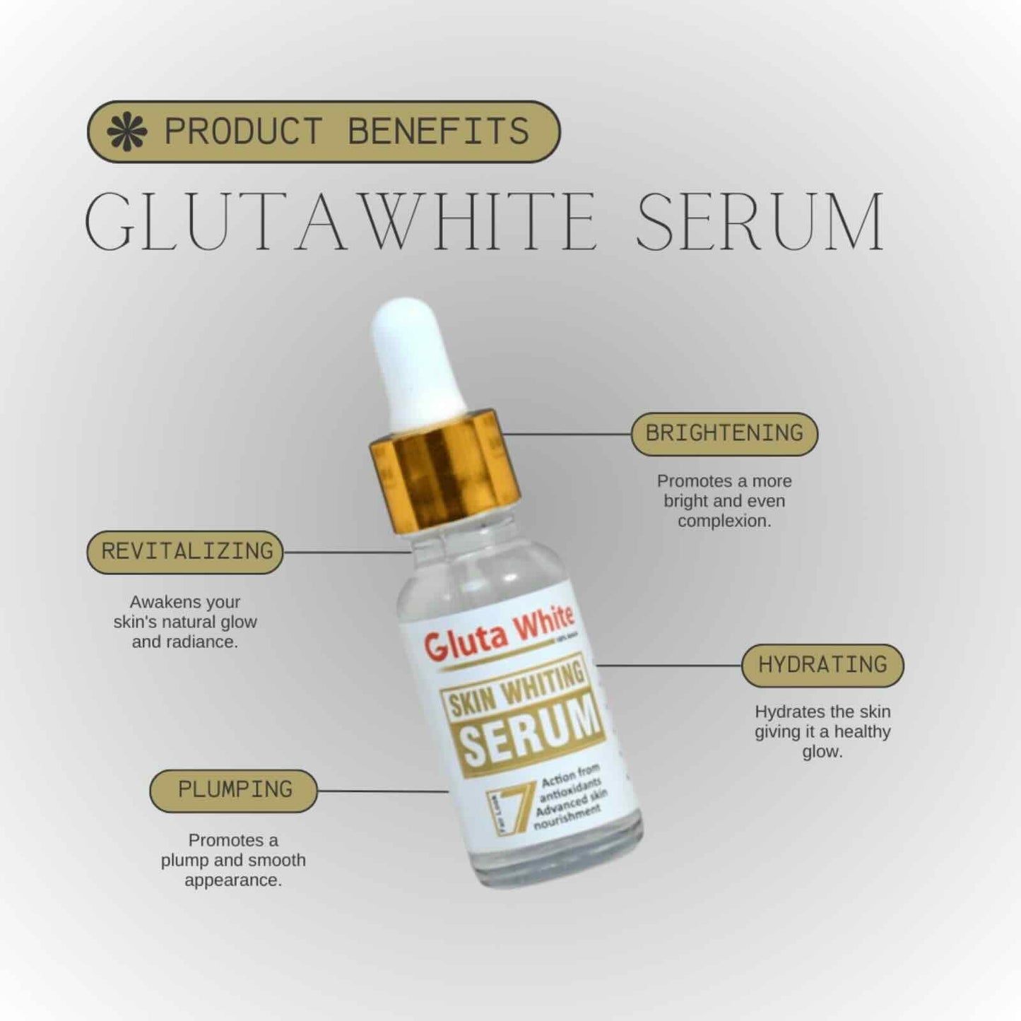 Gluta White Face Glowing Serum | Skin & Glutathione Brightening | 30ml - Flashkart Pakistan