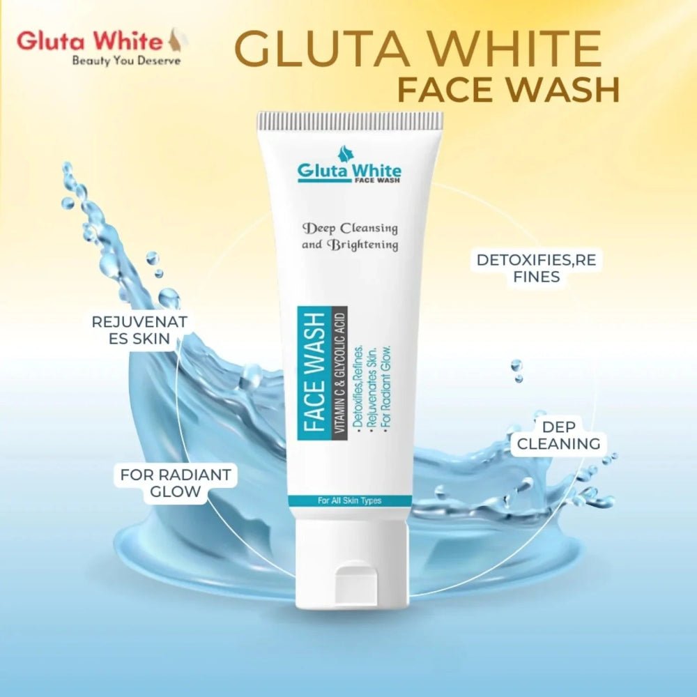 Gluta White Face Wash | Deep Cleansing | Brightening & Oil Control - Flashkart Pakistan