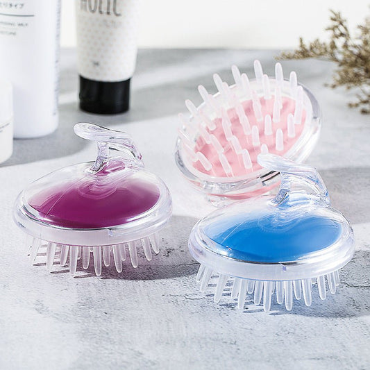 Head Scalp Massage & Shampoo Brush | Soft Silicone Bath Brush | Random Colors - Flashkart Pakistan