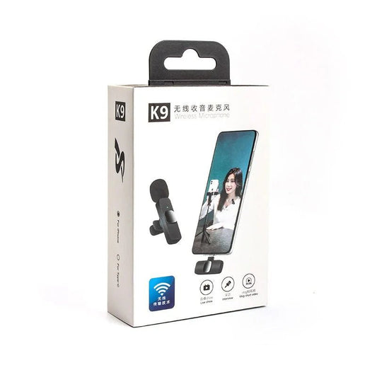 K9 Dual Wireless Lavalier Microphone | Plug & Play USB Type - C & iOS Mic with Auto Sync & Noise Reduction - Flashkart Pakistan
