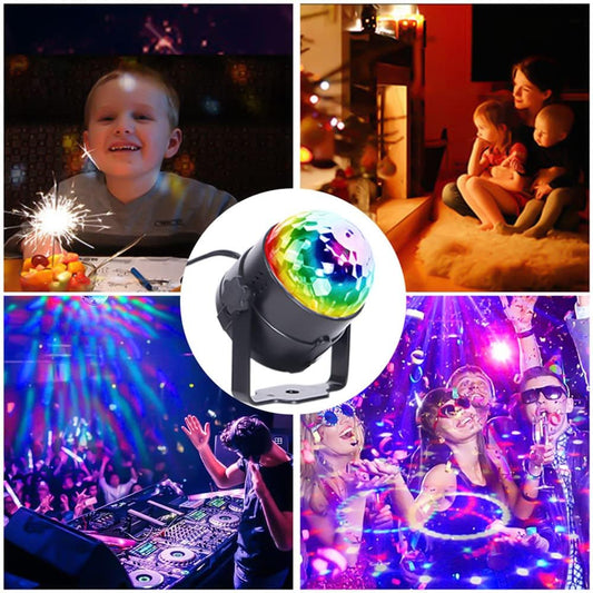 LED Disco Party Lights Crystal Magic Ball 3W RGB - Flashkart Pakistan