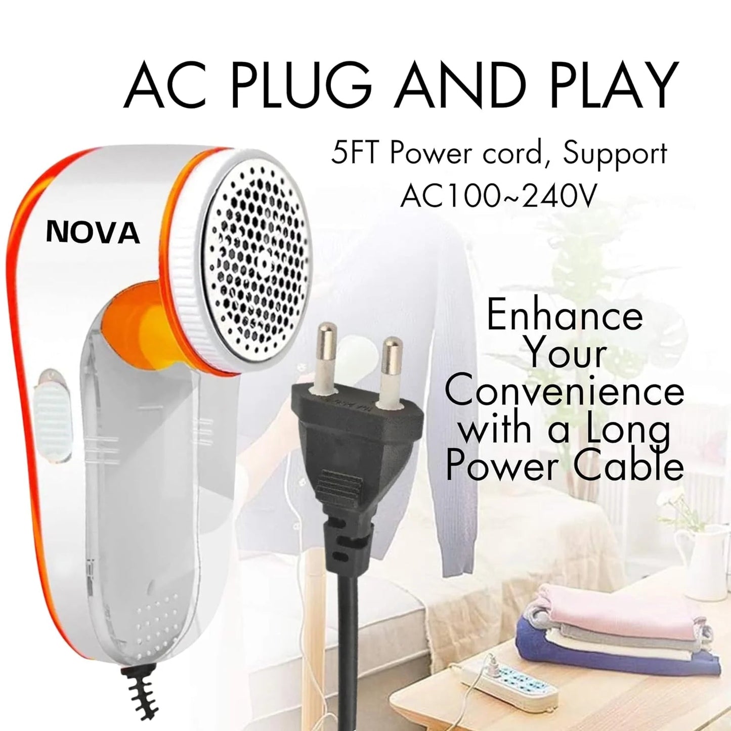 Lint Remover | Nova Electric NLR - 208 | Rotary Sharp Blades for Wool & Fabric Care - Flashkart Pakistan