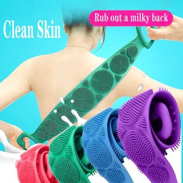 Magic Silicone Brushes Bath Towels | Rubbing Back Mud Peeling Body Massage Shower Extended | Scrubber Skin Clean Brushes Bathroom - Flashkart Pakistan