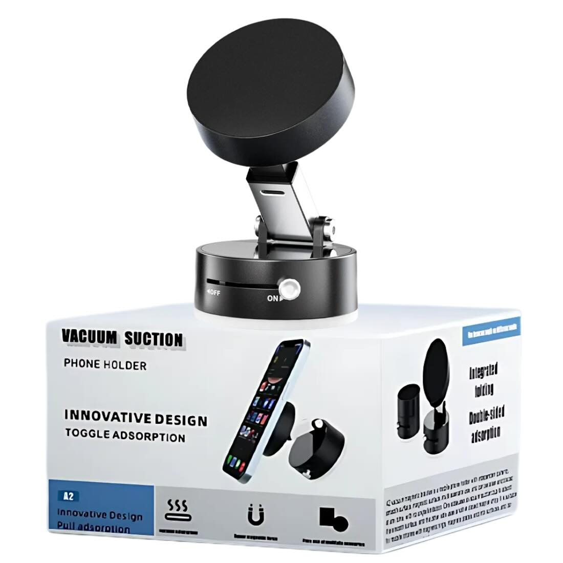 Magnetic Wireless Phone Holder with Vacuum Suction Cup | Foldable, Strong Magnetic Grip for Maximum Phone Security - Flashkart Pakistan