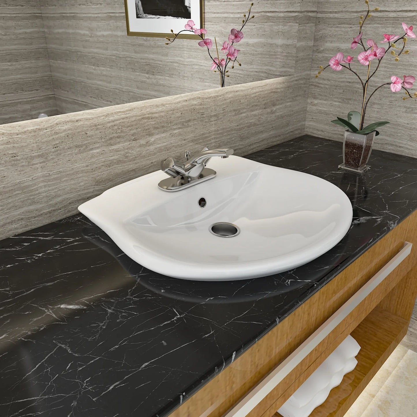Marble Sheet Sticker | Black & Grey | 60 x 200 cm - Flashkart Pakistan