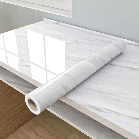 Marble Sheet Sticker | White & Grey | Best Quality | 60 x 200 cm - Flashkart Pakistan