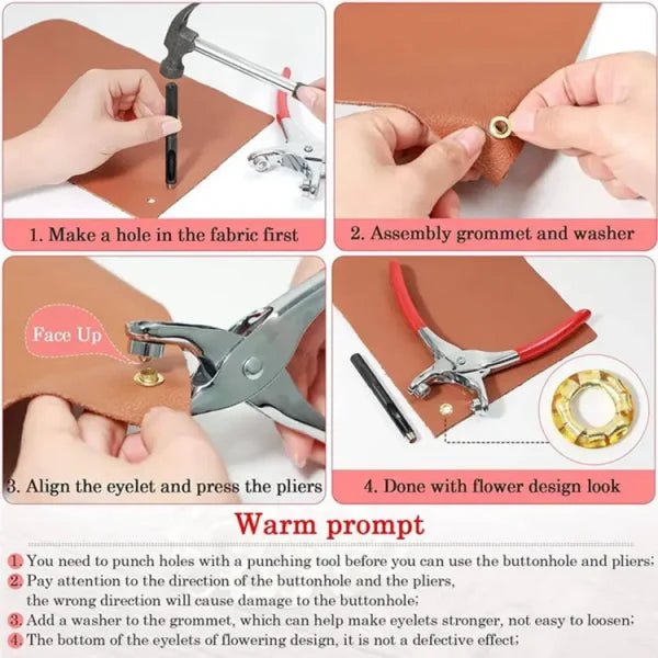 Metal Hand Press Tich Button Fixer Machine – 25 Pcs | Durable & Easy to Use - Flashkart Pakistan